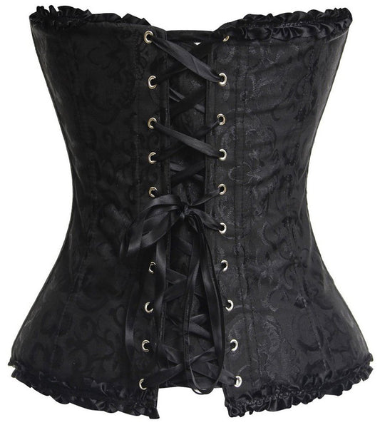 Blue Lace Overlay Overbust Corset