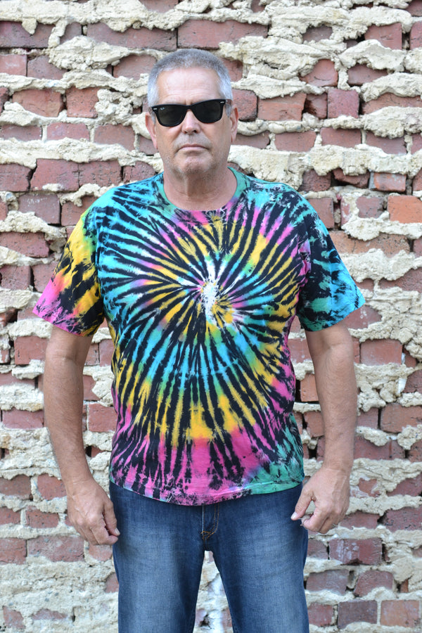 Tie Dye Black and Colour T-Shirt