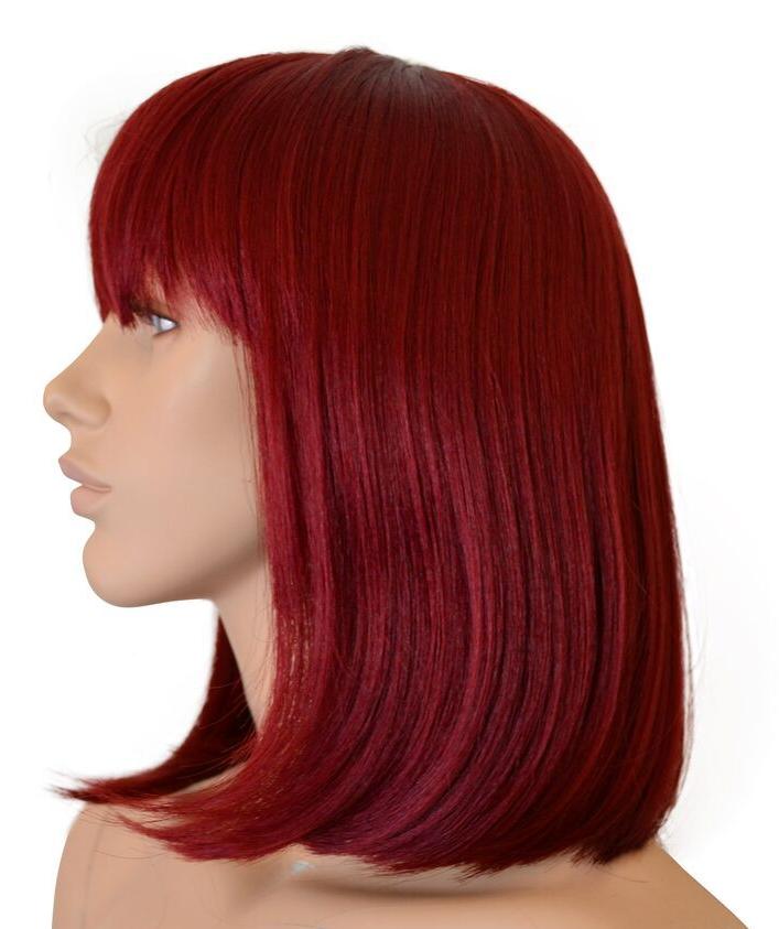 red long bob wig