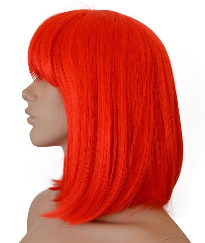 red long bob wig