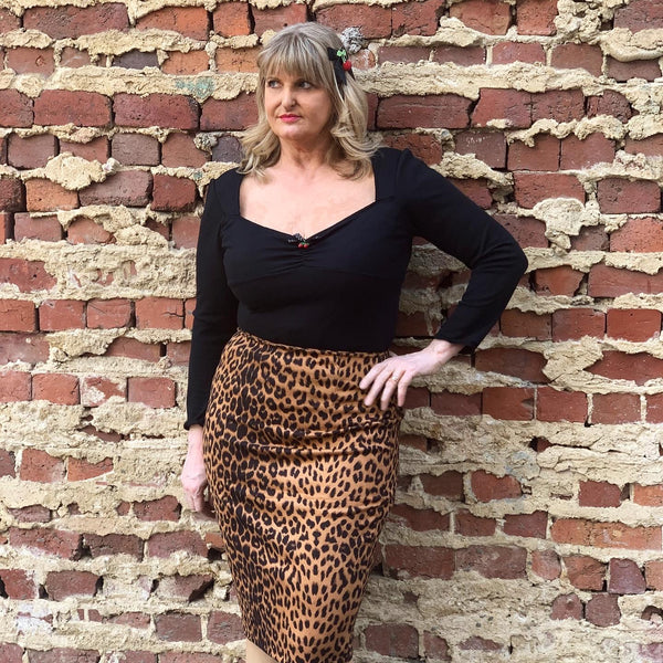 Leopard Print Pencil Skirt