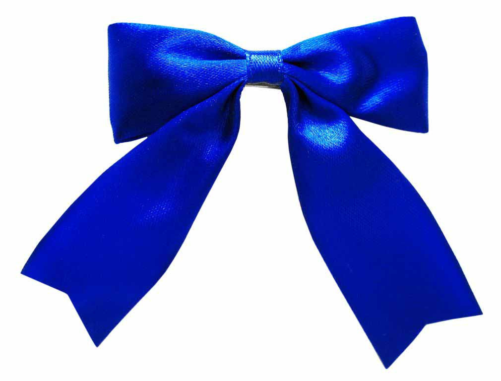 Blue Bow for Hair - Velvet Bow - wide 1