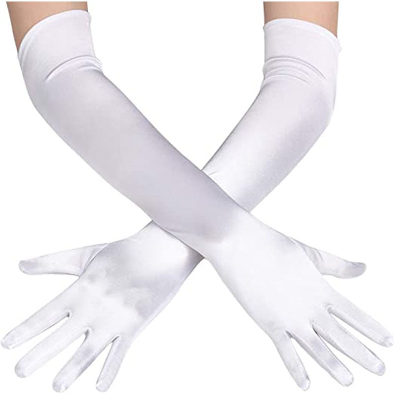 white gloves satin