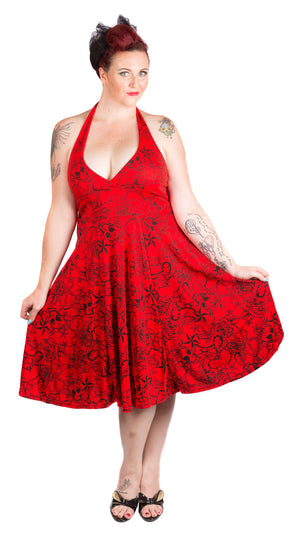 Red Nautical Star & Skull Dress