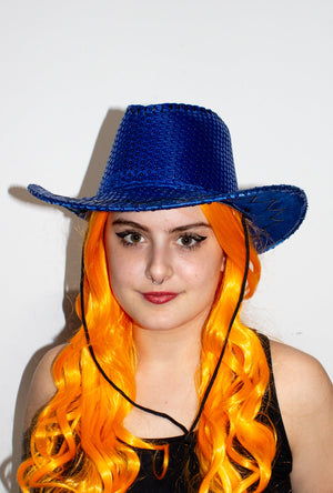 Sequinned Blue Cowboy Hat