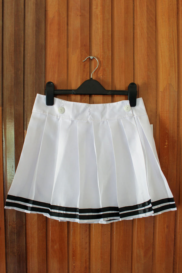 Adjustable White Cheerleader Skirt