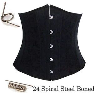 Steel Boned Black Jacquard Underbust