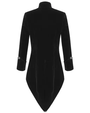 Men's Black Velvet Regency Style Tail Coat