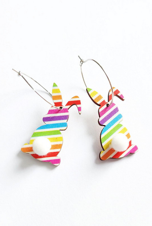 Rainbow Easter Bunny Earrings