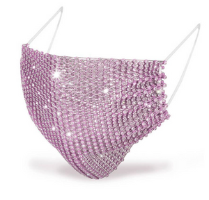 Lilac Rhinestone Face Mask