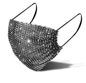 Black Rhinestone Face Mask