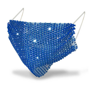 Royal Blue Rhinestone Face Mask