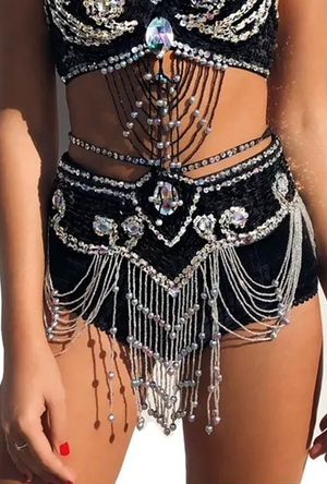 Black Jewelled Festival Belt