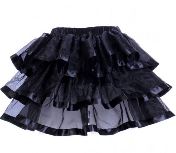 Tiered Tutu Black with Black Trim