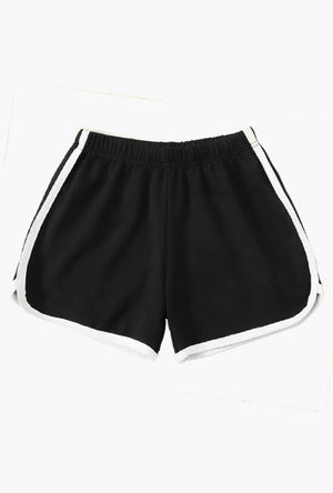 Black Athletic Striped Shorts