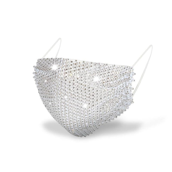 Silver Rhinestone Face Mask