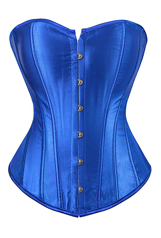 Blue Lace Overlay Overbust Corset