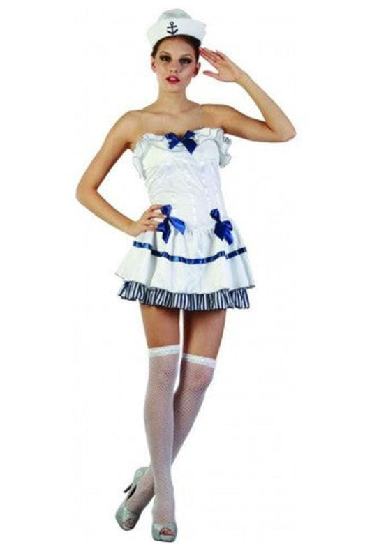 Ahoy Sailor Costume Blue Dress with Garter Straps