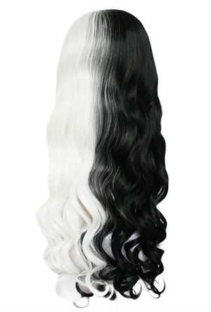 Long Curly Cruella De Vil Wig