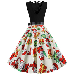 Christmas Presents & Santa Claus Vintage Dress