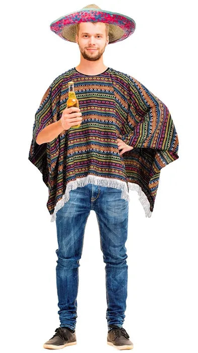 Men's Mexican Style Poncho - Hurly-Burly