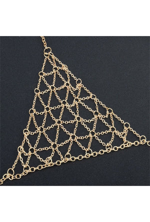 Gold Ring Chain Triangle Bra