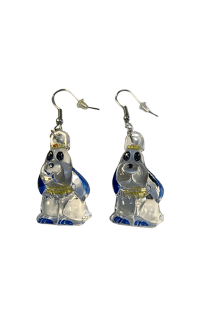 Blue Puppy Earrings