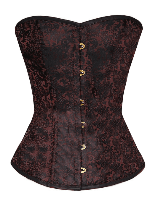 Steel-Boned Black Steampunk Corset with Jacquard and Zip Detail Perth