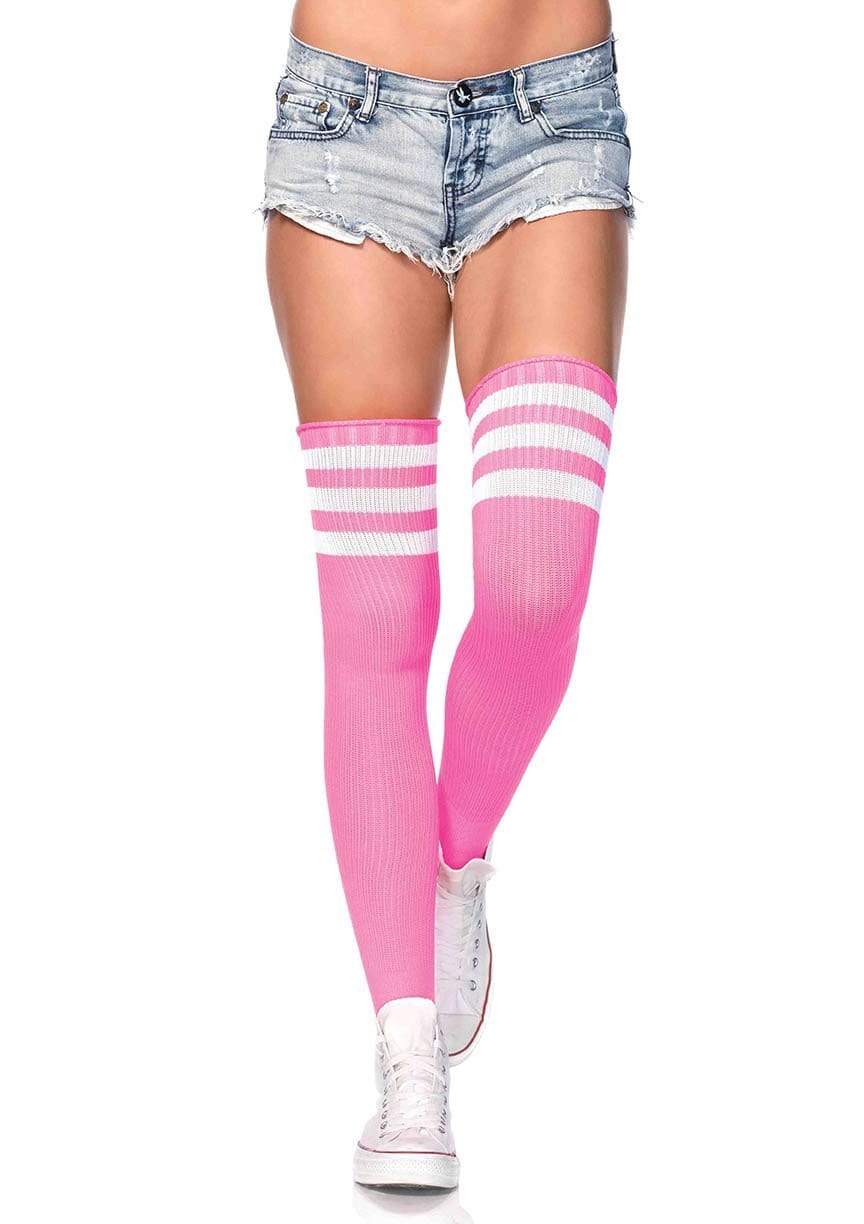 Black And Neon Pink Striped Knee High Stockings Perth Hurly Burly 8868