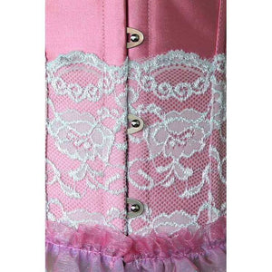 Pink and White Lace Underbust