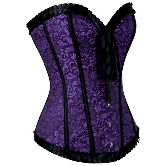 O'Reilly Burlesque Purple Overbust Corset- Purple Satin Corset Dress-  Clothing For Plus Size – Corsets Queen AU