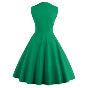 Green Polka Dot 1950's Swing Dress