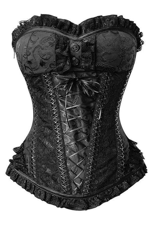 Black and Silver Star Steel Boned Corset