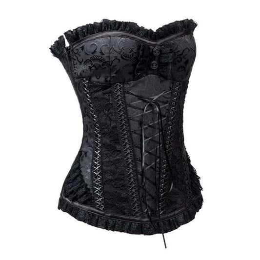 Black Lace-Up Overbust Corset Perth