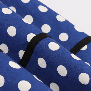 Royal Blue Retro Polka Dot Dress