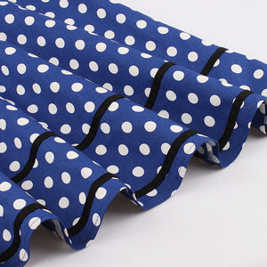 Royal Blue Retro Polka Dot Dress