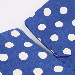 Royal Blue Retro Polka Dot Dress