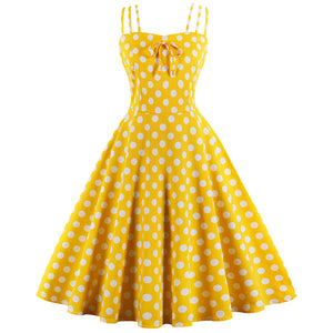 Yellow Summer Polka Dot Dress