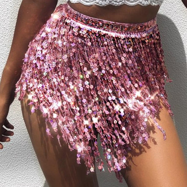 Light Pink Sequin Wrap Around Skirt