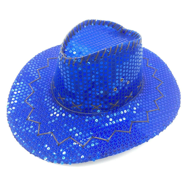 Sequinned Blue Cowboy Hat