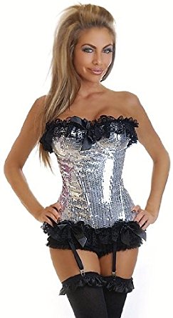 Silver Sequin Corset