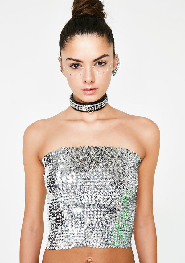 Silver Sequin Tube Top Perth | Hurly Burly - Hurly-Burly