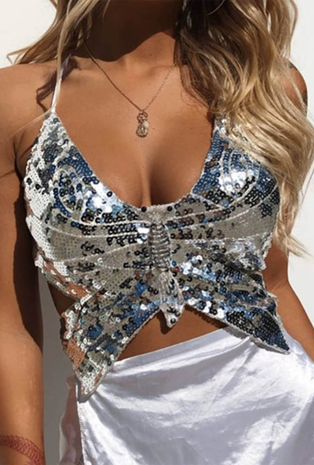 Butterfly sequin top outfit