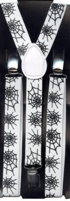 White Spider Web Suspenders