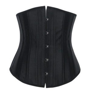 Steel Boned Black Satin Underbust