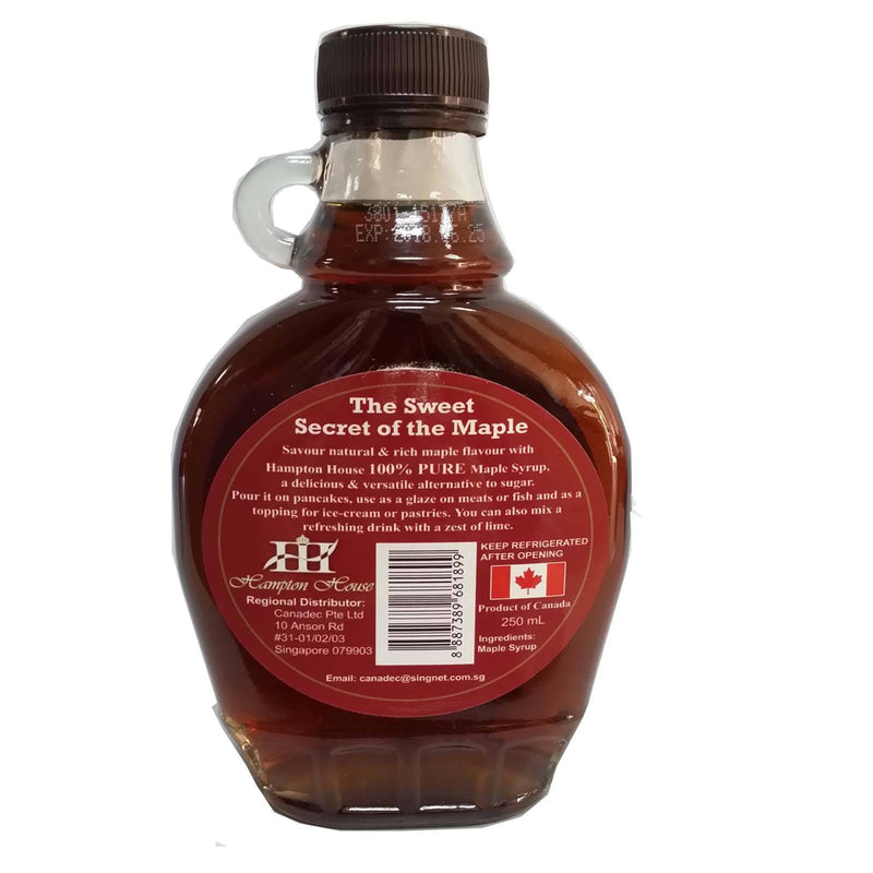 100 Pure Canadian Maple Syrup  Hampton House 250ml 