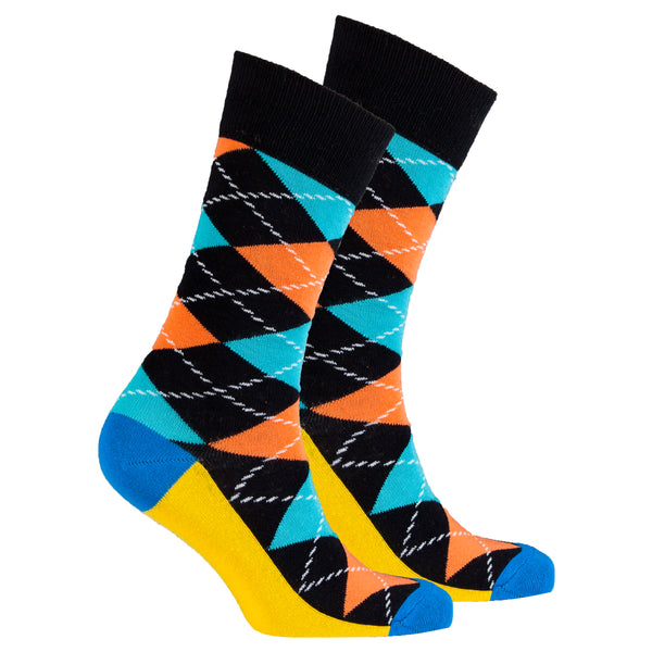 Men's Teal Argyle Socks - Socks n Socks