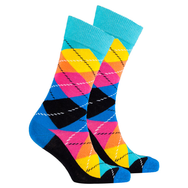 Men's Magenta Argyle Socks - Socks n Socks