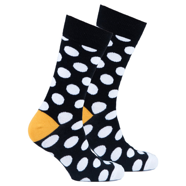 Men's Black Snow Dot Socks - Socks n Socks