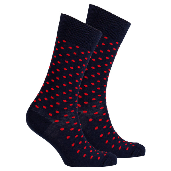 Men's Solid Navy Dot Socks - Socks n Socks